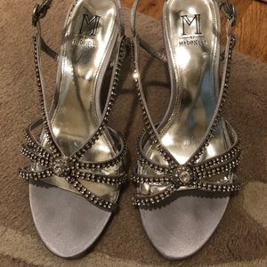 Silver, strap shoes